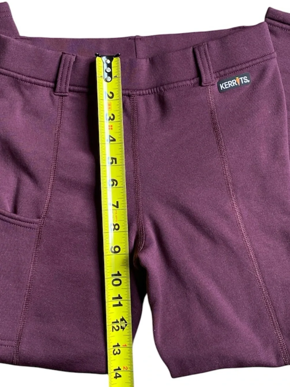 Kerrits Girls’ Fleece Riding Tights Large L Plum Purple Knee Patch Breeches